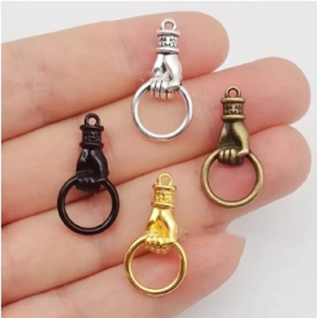 10 قطعة/الوحدة سبائك قبضة الأطواق اليد سحر موصل سوار أقراط قلادة DIY بها بنفسك صنع المجوهرات قلادة يدوية مجوهرات اكسسوارات