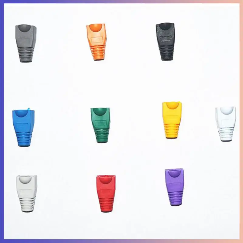 Tapa adaptadora para Cable de red Ethernet, conector RJ45 CAT6 CAT5e, tapas RJ45 Cat 5 CAT6, funda protectora multicolor, 100 piezas