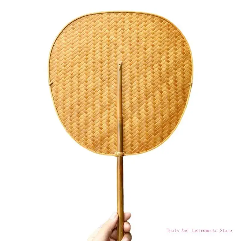 Traditional Chinese Styles Bamboos Fan Braiding Woven Hand Fan Cooling Paddles C7AC