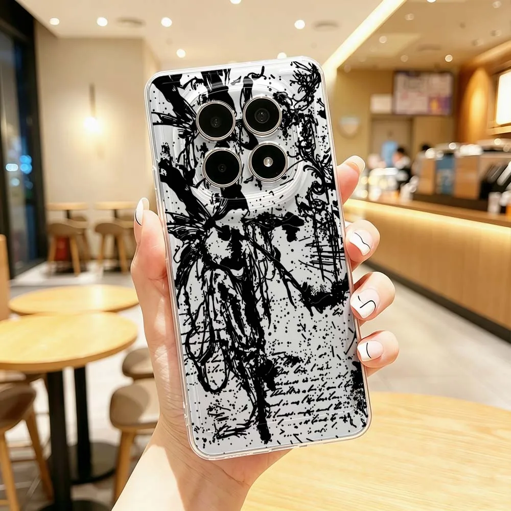 Art Fallen Angel Wings Phone Case For Xiaomi Redmi Note 15 14 13 12 11E 9 Pro Pro+ 4G 5G Protective Transparent Cover view 5