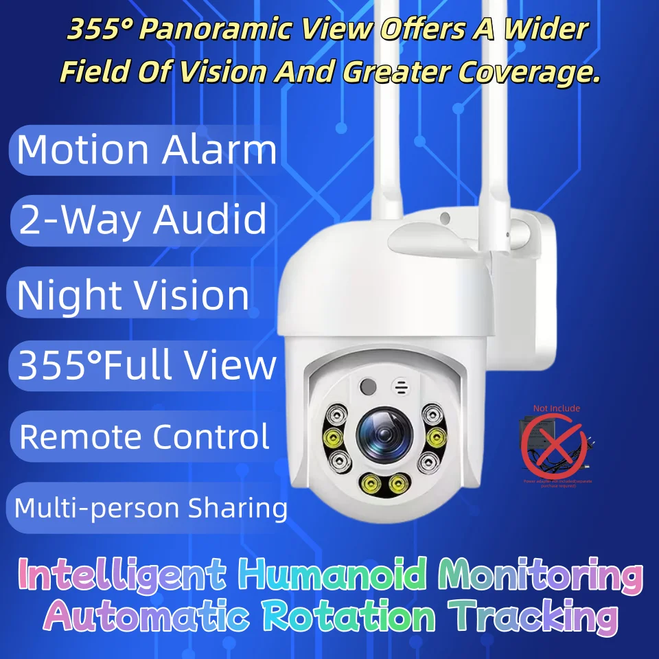

Wi-Fi Indoor Camera for Home Security, Artificial Intelligence, Color Night Vision, Human and Motion Detection, Ip Camera with Mounting Stickers