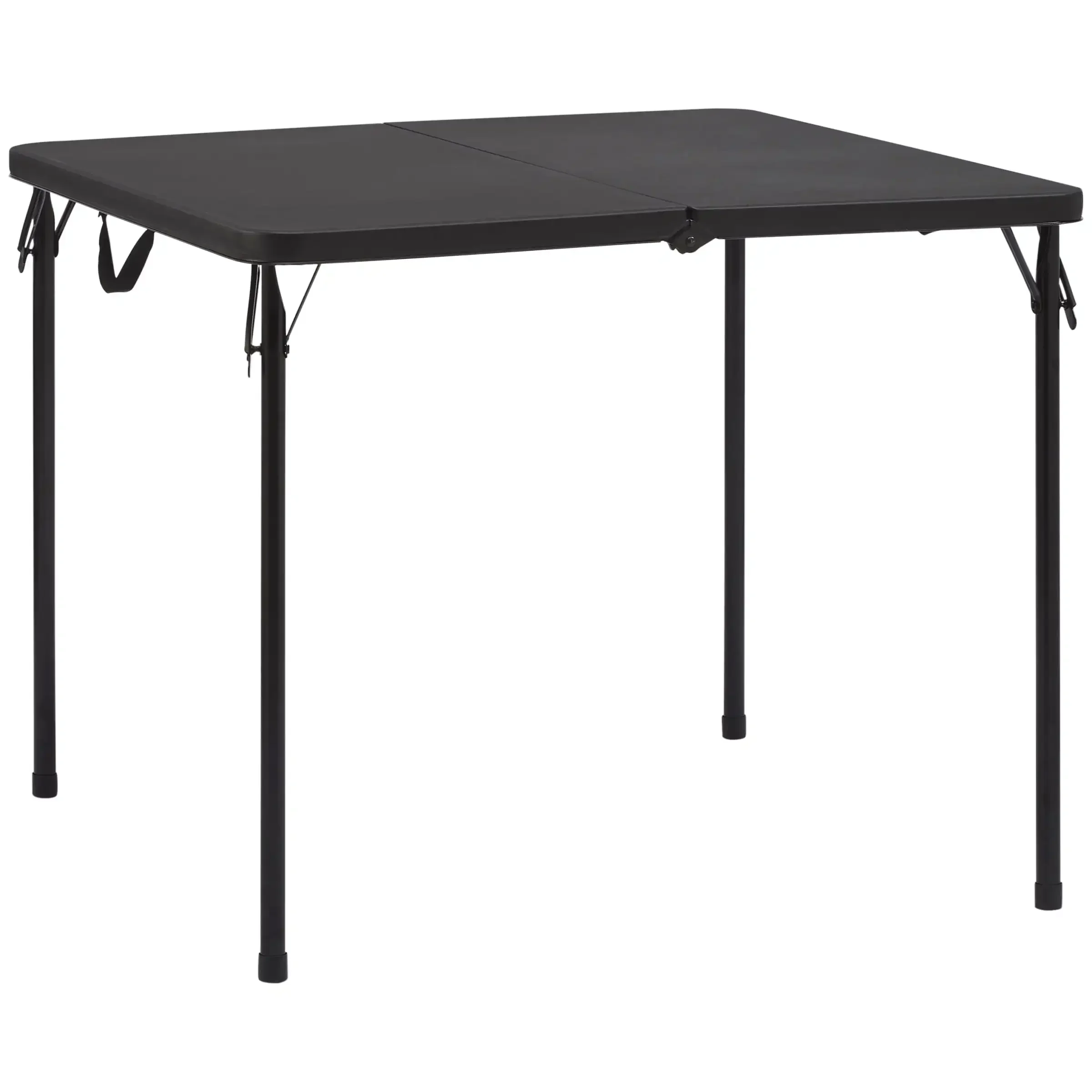 

34"Square Resin Fold-in-Half Indoor Outdoor Table,Event Commercial Table,Black/White/Antique Linen