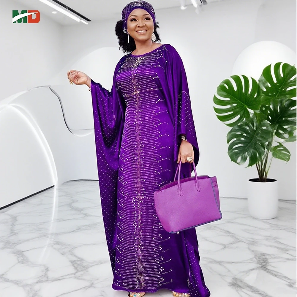 

MD African Dresses For Women 2025 New Pearl Dress Plus Size Wedding Party Evening Gowns Elegant Kaftan Boubou Djellaba Clothing