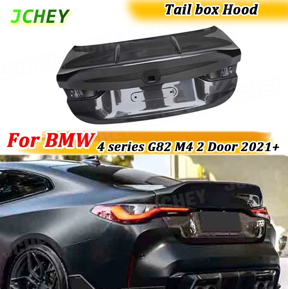 

JCHEY For BMW 4 series G82 M4 2 Door 2021+ Carbon Fiber Car Rear Bumper Guard Tail Gate Trunk Lid Cover Decklid Panel FRP