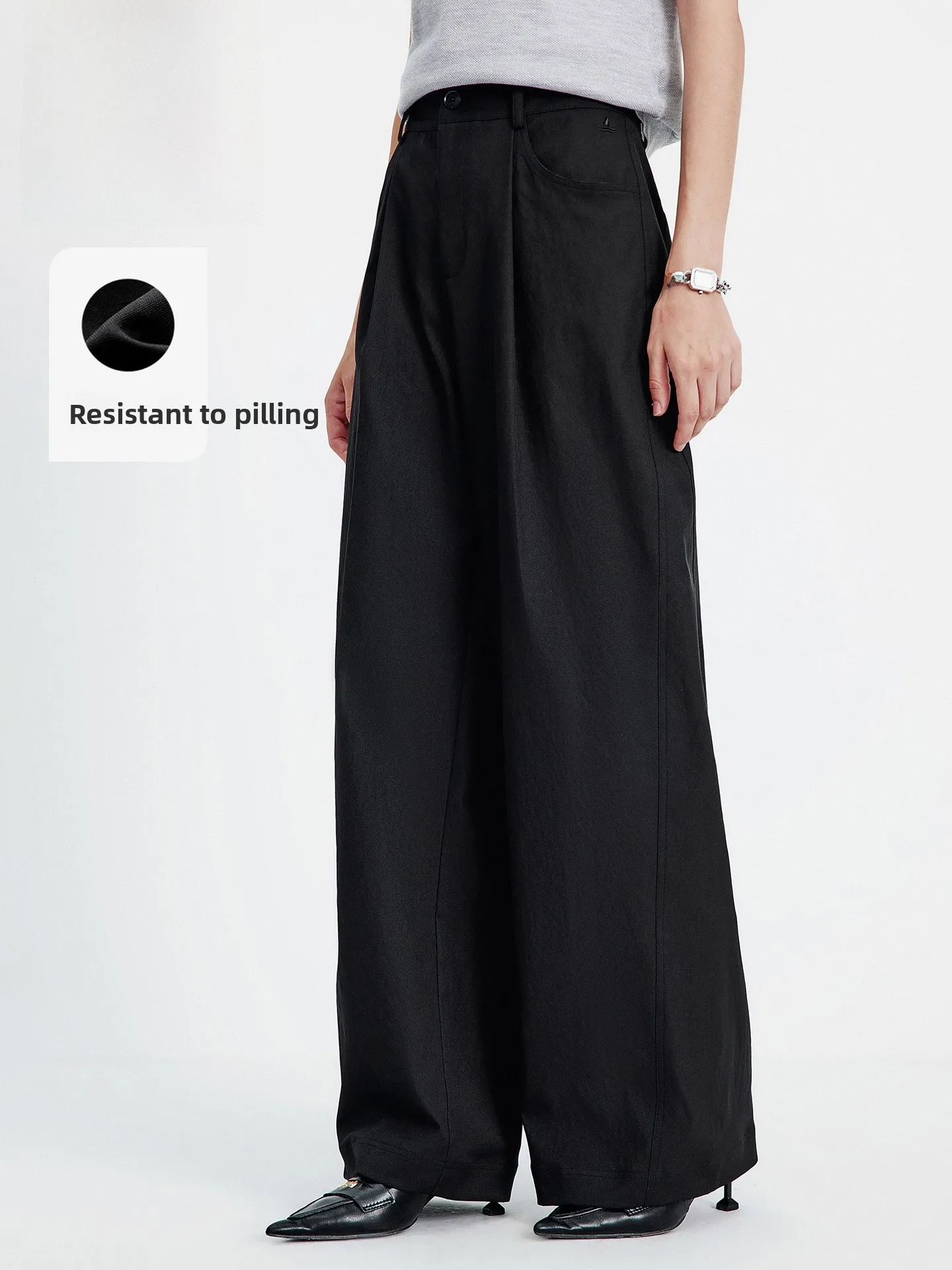 

Navigare Spring 2026 Women's Casual Loose Fit Banana Pants Elastic Waist Straight Leg Comfortable Long Trousers