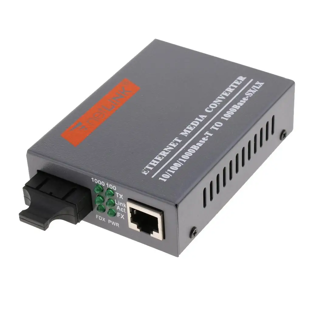Dual SC Fiber Transceiver Gigabit Ethernet Media Converter Alloy Network Adapter for Fiber Optic Transmission