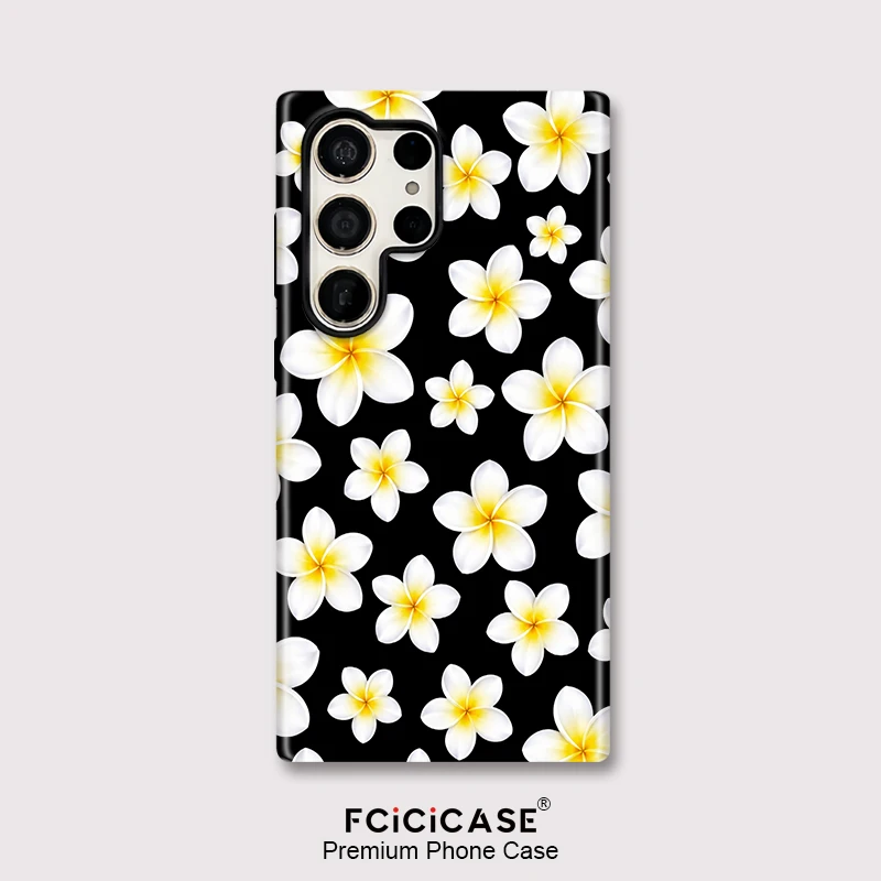 Fcicicase Flowers Phone Case For Samsung Galaxy S24 S23 Plus A56 A26 S25 Ultra S20 FE A16 A36 Anti-knock Acrylic PC+T[U Cover
