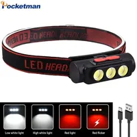 Powerful LED Headlamp USB Rechargeable Headlight Super Bright Waterproof Head Lamp Portable Head Flashlight