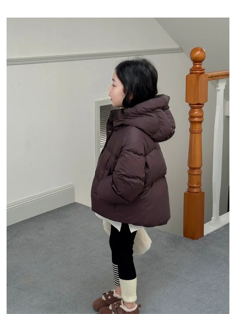 Kinder Warme Daunen-Baumwollmäntel Herbst Winter Jungen Mädchen Gefütterte Jacken Kinderbekleidung Baby Kapuzenparka Oberbekleidung 3-12 Jahre – Detail 7