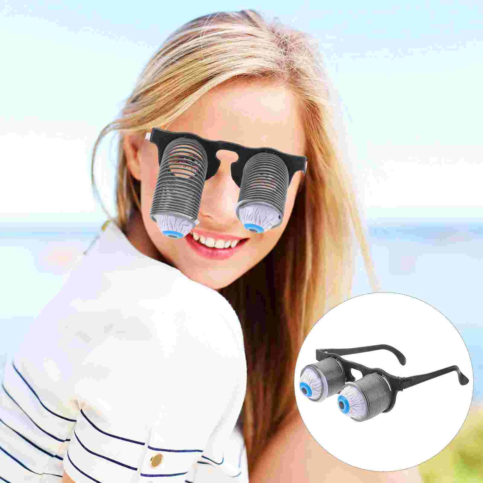 4 Pcs Spring Glasses Prank Scary Eyeball Make up Halloween Party Supplies Funny Eyeglasses Eyeballs Plastic Eyewear