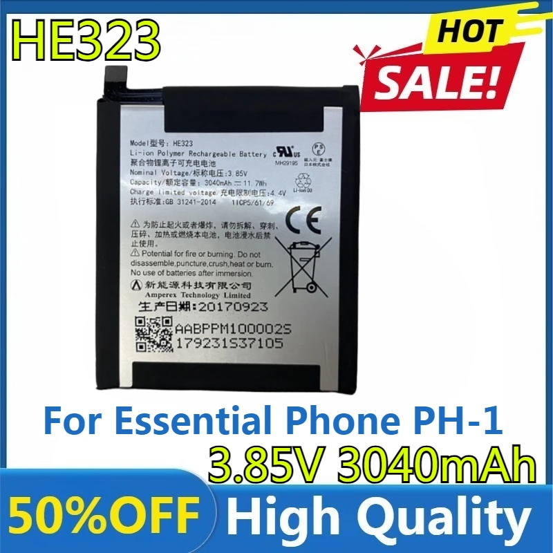 

New High quality replaceable 3.85V 3040mAh HE323 Smart Mobile phone Battery for Essential Phone PH-1