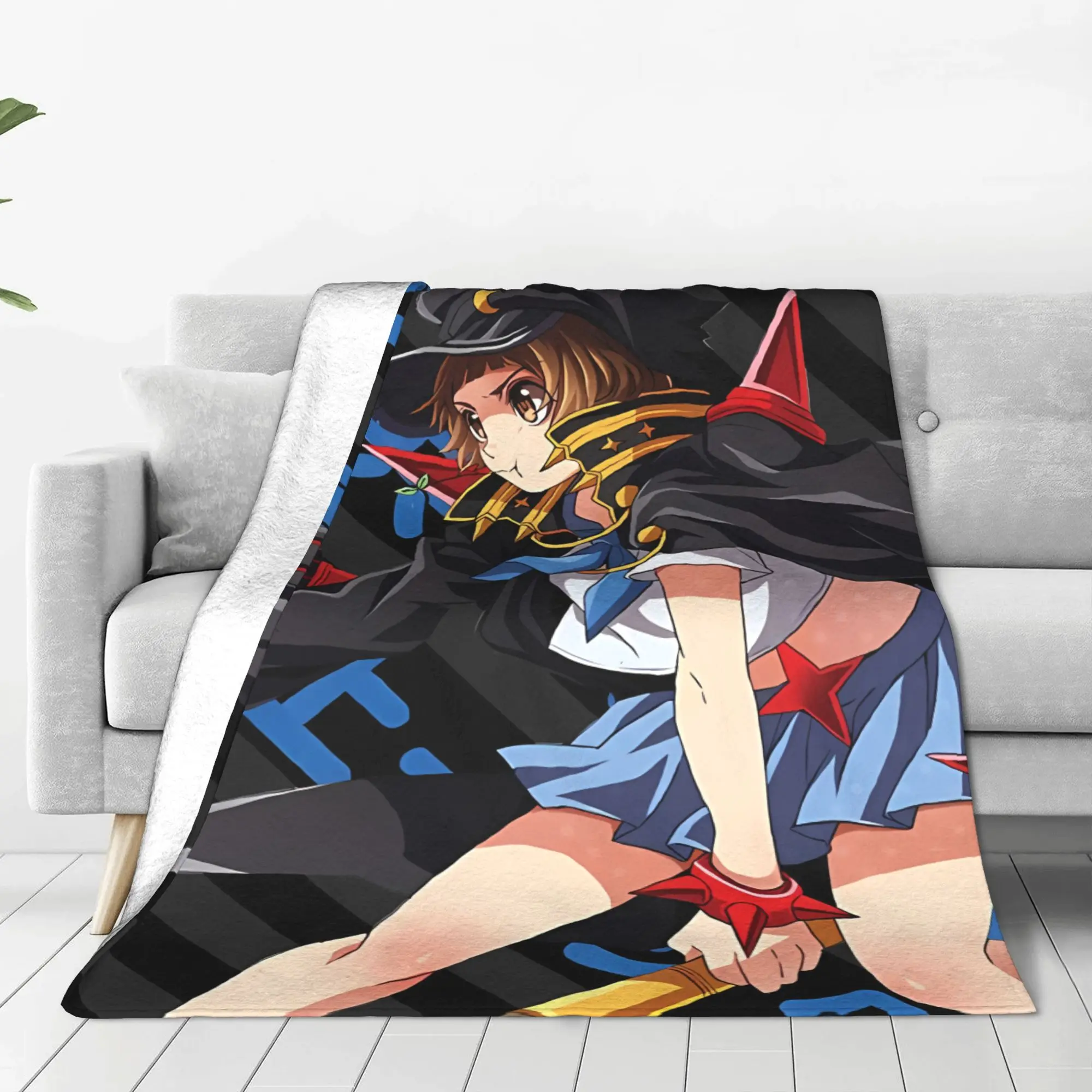 1PC Home Cute Room Decor Mako Mankanshoku Blanket Throw Blanket Kill la Kill Novelty Warm Blanket All Season