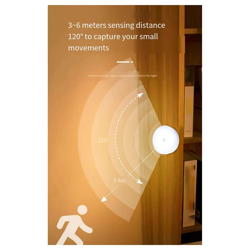 B84B-LED Remote Control Three-Color Cabinet Light, Motion Sensor Rechargeable Light, Under Counter Light (6-Pack)