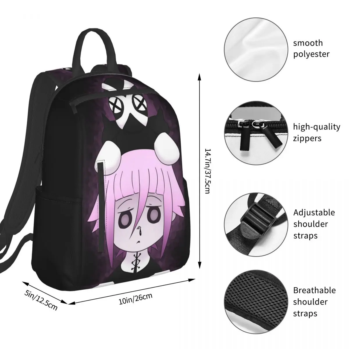 Crona And Ragnarok Soul Eater Backpack Student BookBag Boys Girls School Bag Computer Shoulder Bags Men Women