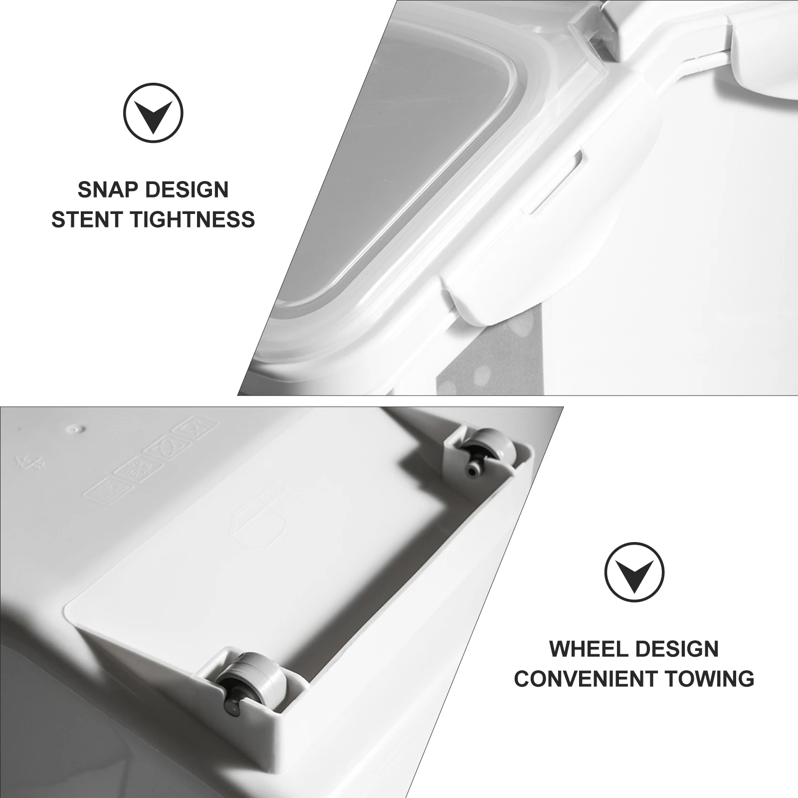 

Rice Storage Bucket Sealed 6 Buckle Design Moistureproof Food Containers Large Capacity Cylinder ganizer