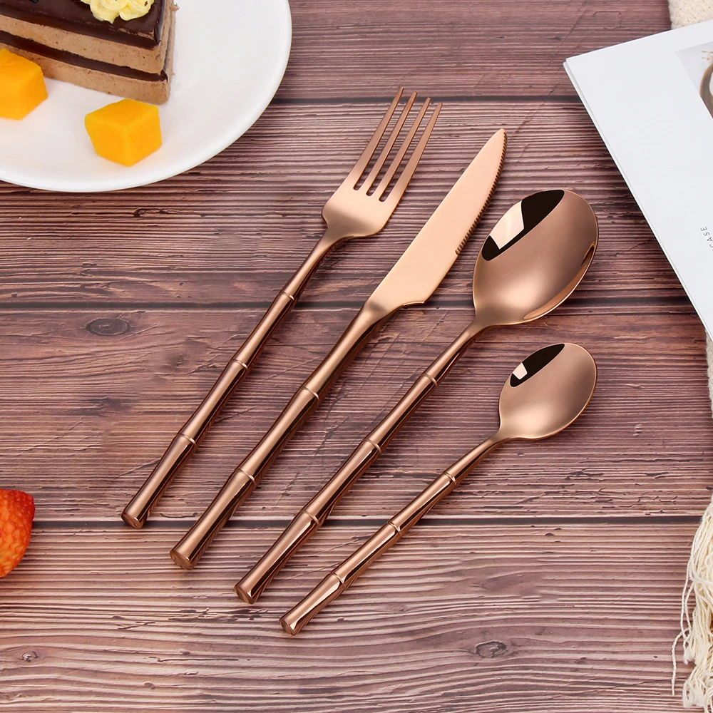 Silver Cutlery Set Stainless Steel 304 Tableware Mirror Gold Dinner Set Western Knife Fork Spoon 4Pcs 8Pcs 12Pcs 16Pcs Flatware