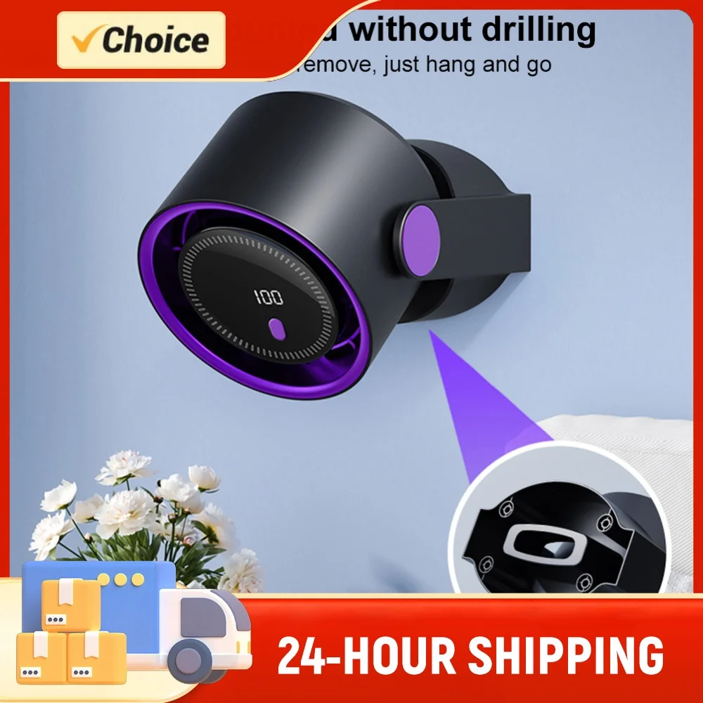 100 Level Portable Bladeless Fan USB Rechargeable Desktop Cooling Fan (Purple)