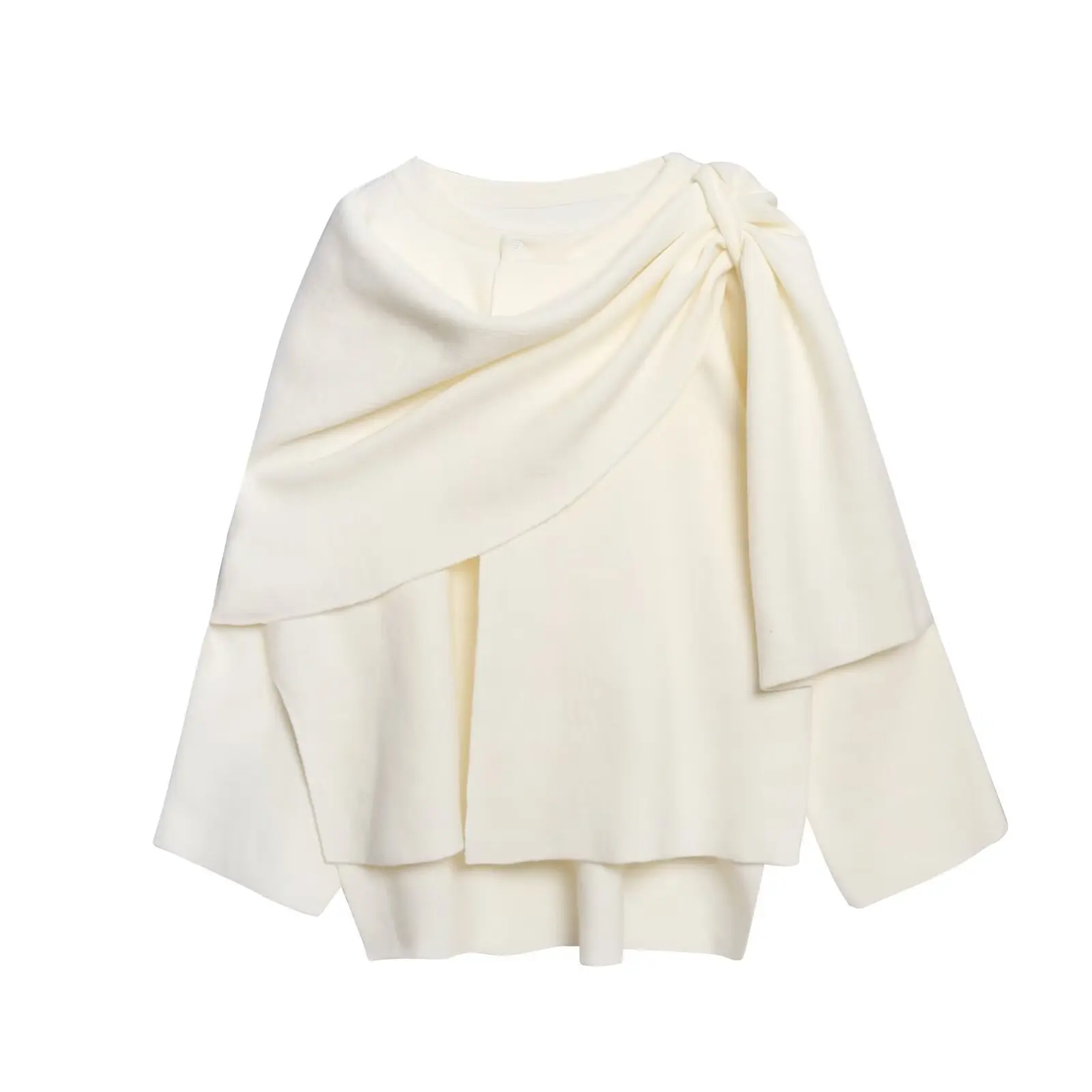 Manteau d'automne décontracté, manches longues, Type régulier, Ponchos, écharpe tricotée ample, col, Capes pour femmes, veste de Style asymétrique