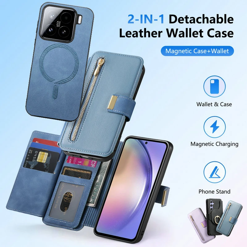 Pour Xiaomi 15T Pro 14 13T 14T 5G tui de luxe 2IN1 carte RFID en cuir dtachable Funda Xiaomi 14T tui Xiaomi15 13 15 T couverture de livre