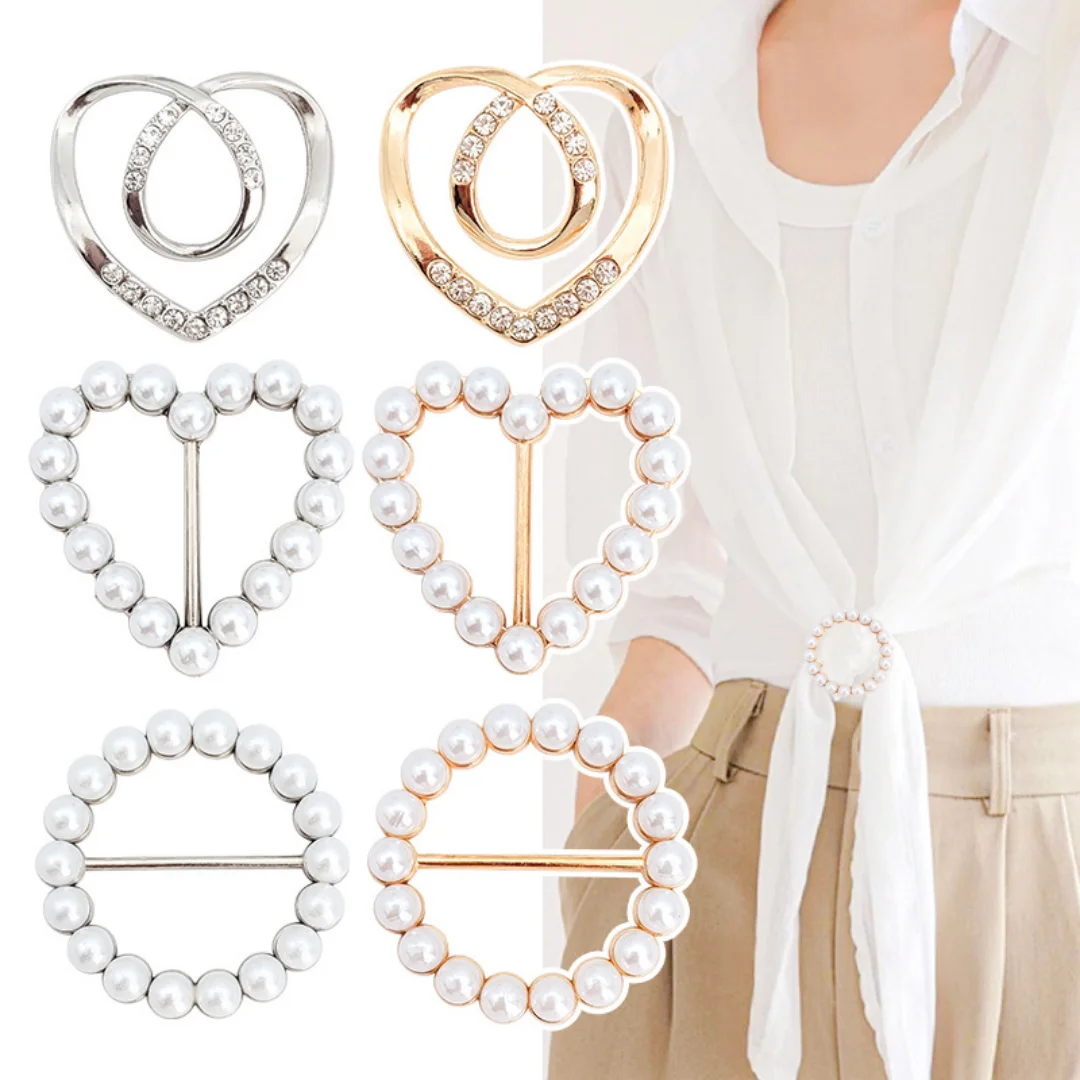 

6pcs Versatile rhinestone corner knot button for women's multi-functional clothing,elegant round ring waist-cinching decoration.