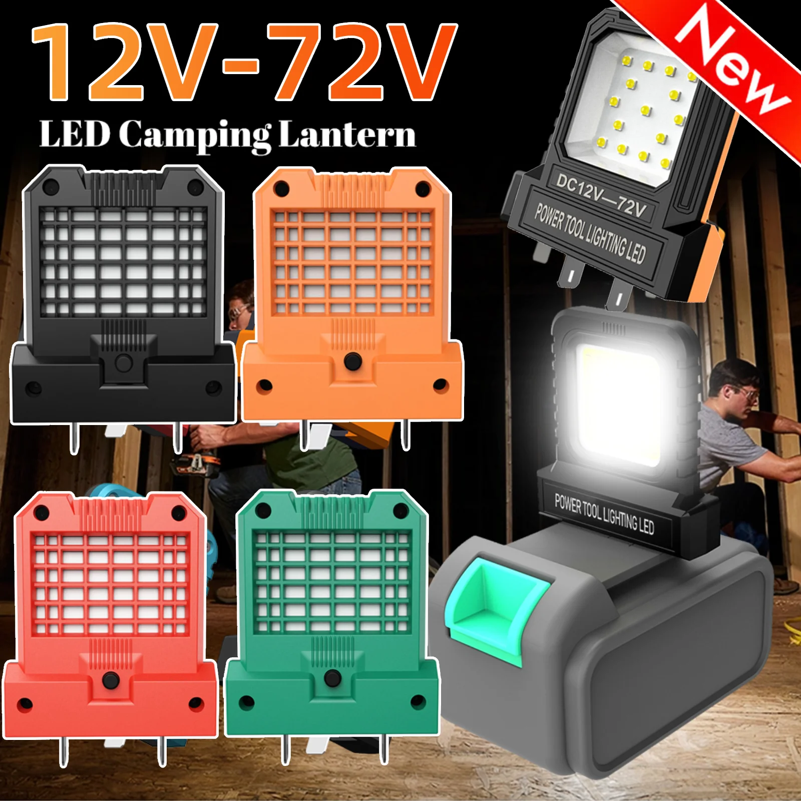 

Светодиодный прожектор 12В-72В, сверхъяркий, 550 лм, с 2 режимами освещения, без аккумулятора, для офиса/спальни/мастерской