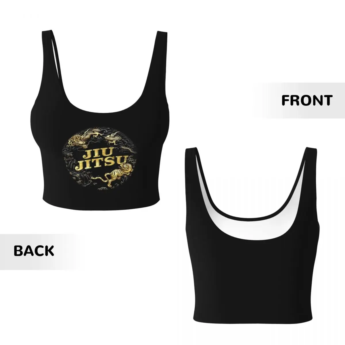 Jiu Jitsu brasileño personalizado para mujer, camiseta sin mangas para entrenamiento de batalla de Tigre y Dragón, sujetadores deportivos para Yoga y artes marciales, Yin Yang