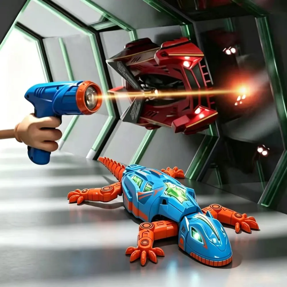 Infrared RC Gecko Lizard Toy Mechanical Bionic Wall Climbing Robot with LED Light Simulation Reptile Prank Toy Birthday Gift