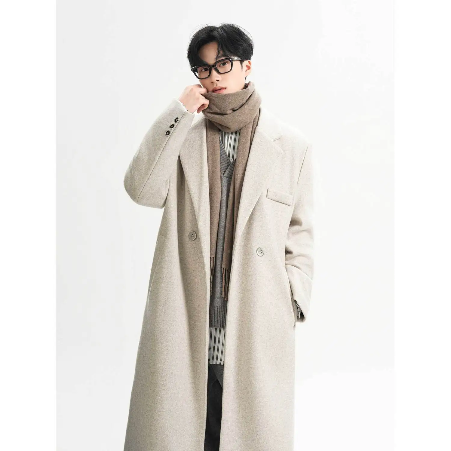 

Мужское зимнее пальто из шерстяной смеси во французском стиле, парижский, континентально-европейский, западный, экзотический, с декоративными элементами