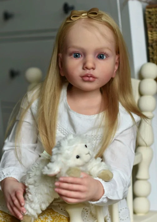 EGO 42inch Aloenka Reborn DoLL Finished Painted Blond Hair Soft Vinyl with Cloth Body and Eyes