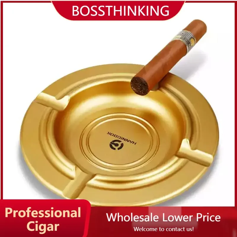 Aluminum Titanium Alloy Cigar Ashtray Portable 4 Slot Round Shape Outdoor Ash Tray Cigarette Accessories