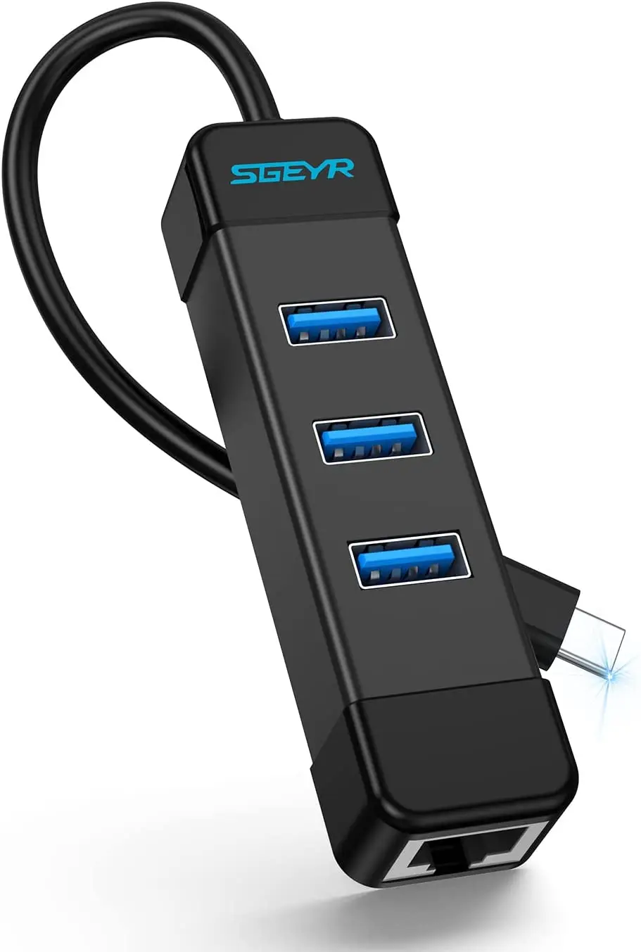 

USB C to Ethernet Adapter,SGEYR 4 in 1 out USB C Hub with RJ45 Gigabit Ethernet Support Windows,OS, Surface Pro,Linux