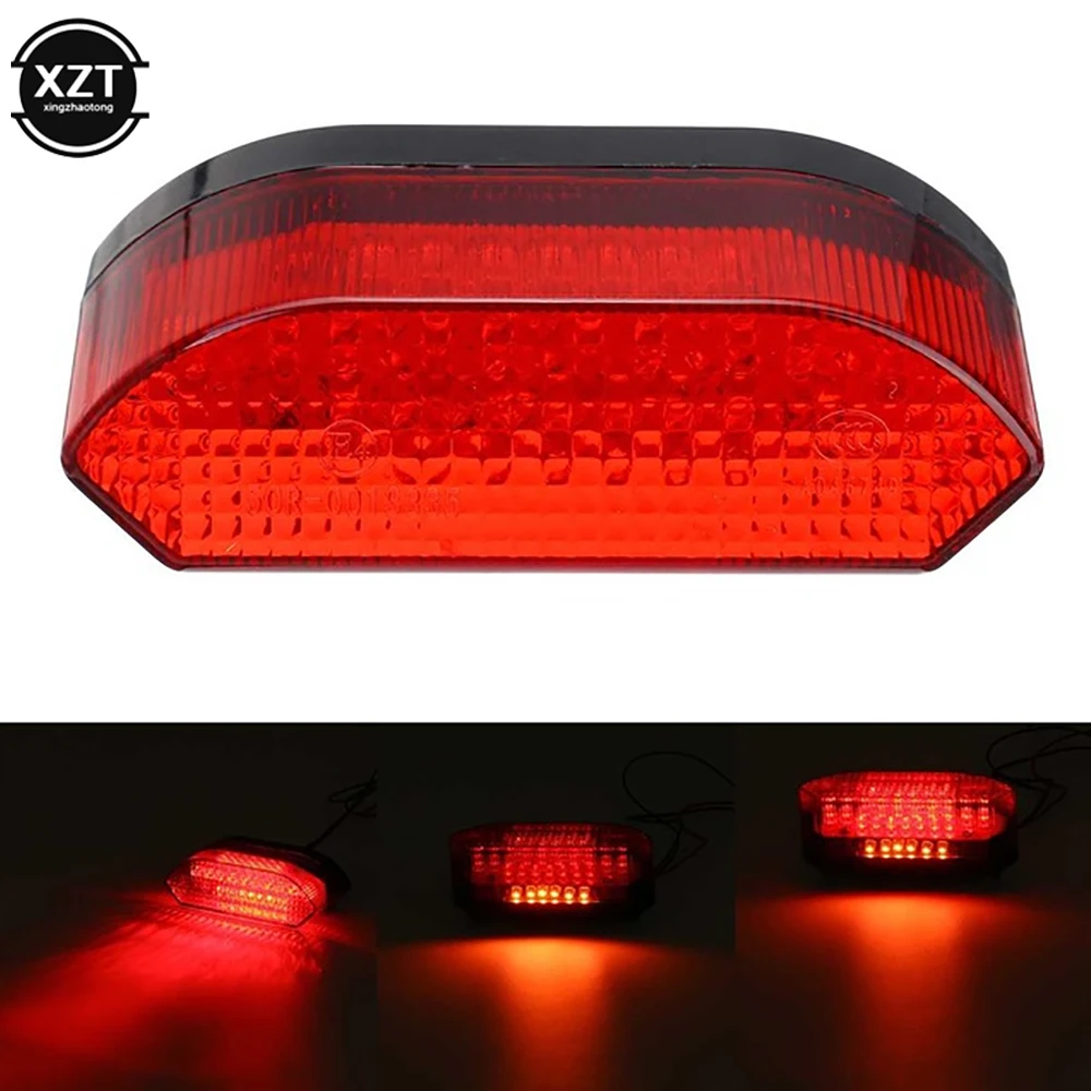 1pc Motocicleta Luz Troneira Universal Motocicleta LED Luz Troneira Luz de matrícula Luz de freio para Off-Road Atv