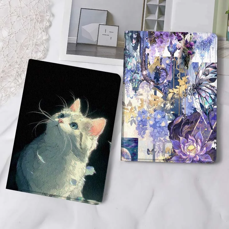 

White Cat Blue Eyes Gift Tablet Case For Samsung Tab Galaxy S6 S11 A A7 A8 A9 A11 10.1 10.4 10.5 Plus Lite