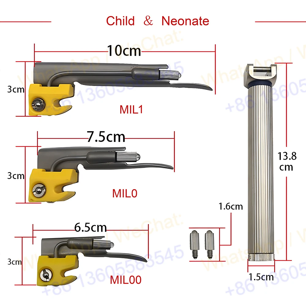 Medical Anesthesia Laryngoscope Stainless Steel Blades Adult Children Neonate Blade Laryngoscope