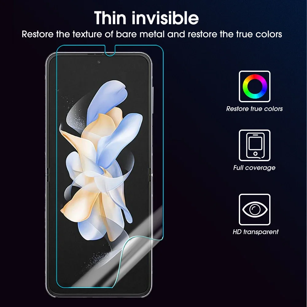 Clear Soft Hydrogel Films Screen Protector for Samsung Galaxy Z Flip 6 5G Front & Back Full Coverage Protective Film Not Glass image 5