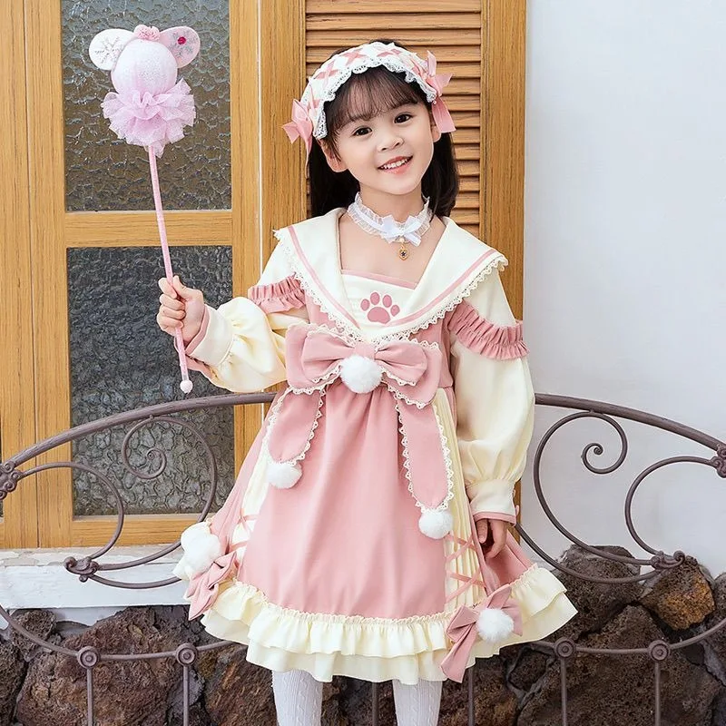 Ragazze Lolita Compleanno Abito da principessa Cosplay Cameriera Uniforme Carino Tutu Abiti Abiti da spettacolo teatrale per le donne Festa a tema