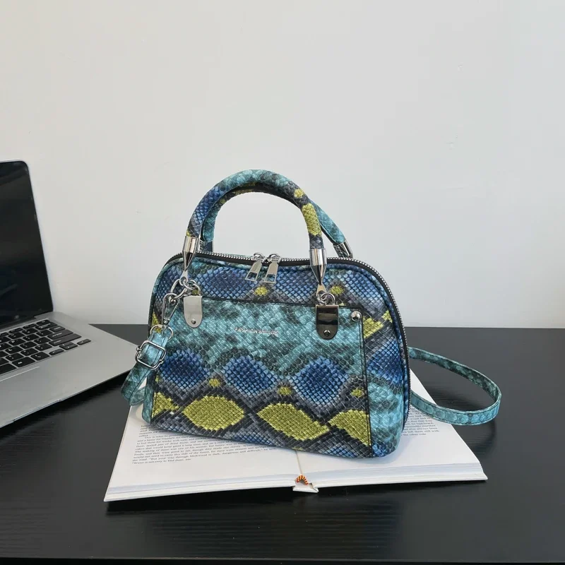 

PU Shell Shoulder & Crossbody Bags 2025 Hot Sale Snake Pattern Large Capacity Colorful Fashionable Women's Handbags High Quality