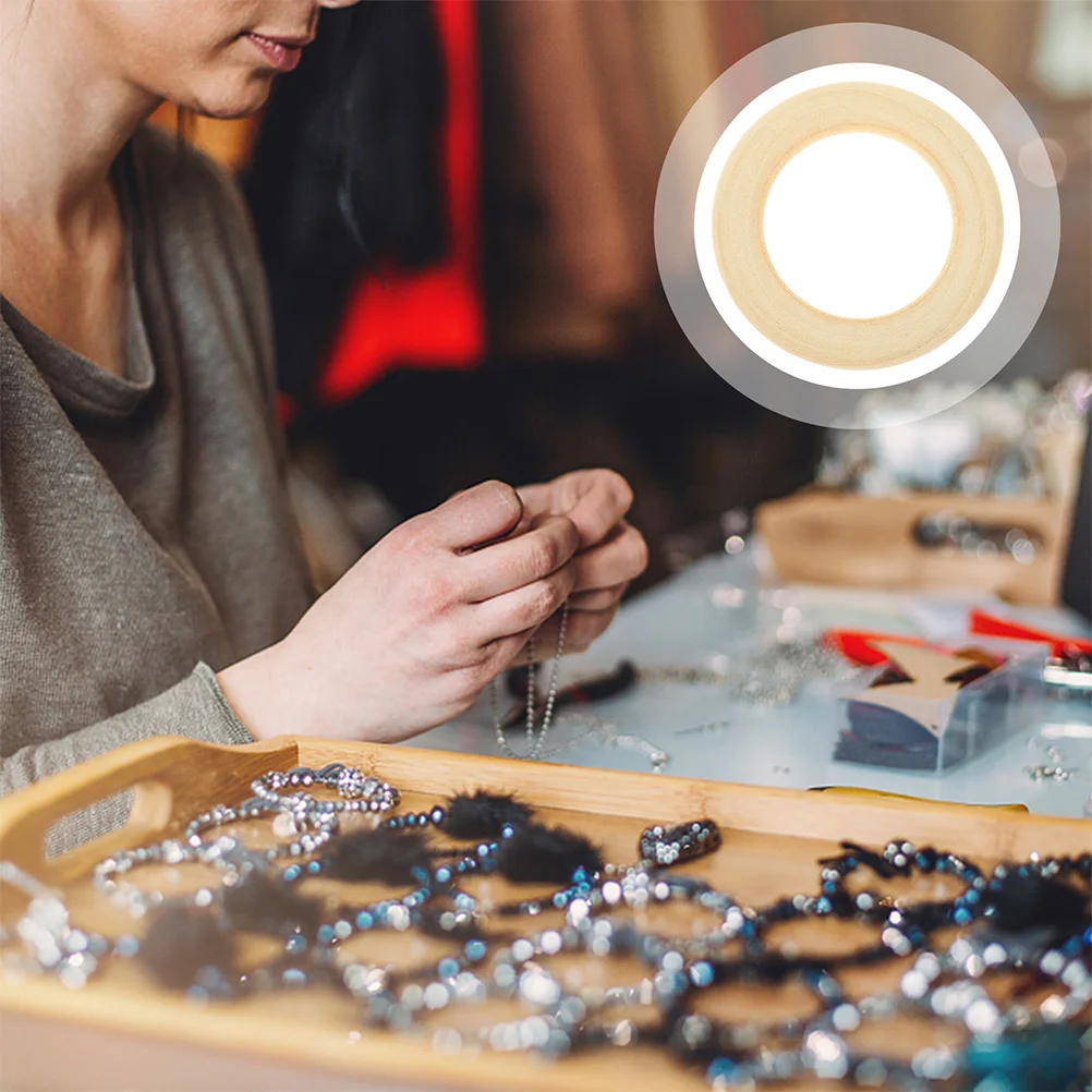 

25Pcs Natural Wood Rings DIY Unpainted Macrame Rings for Handcrafts Home Decor Jewelry Making Wooden Ring Crafts