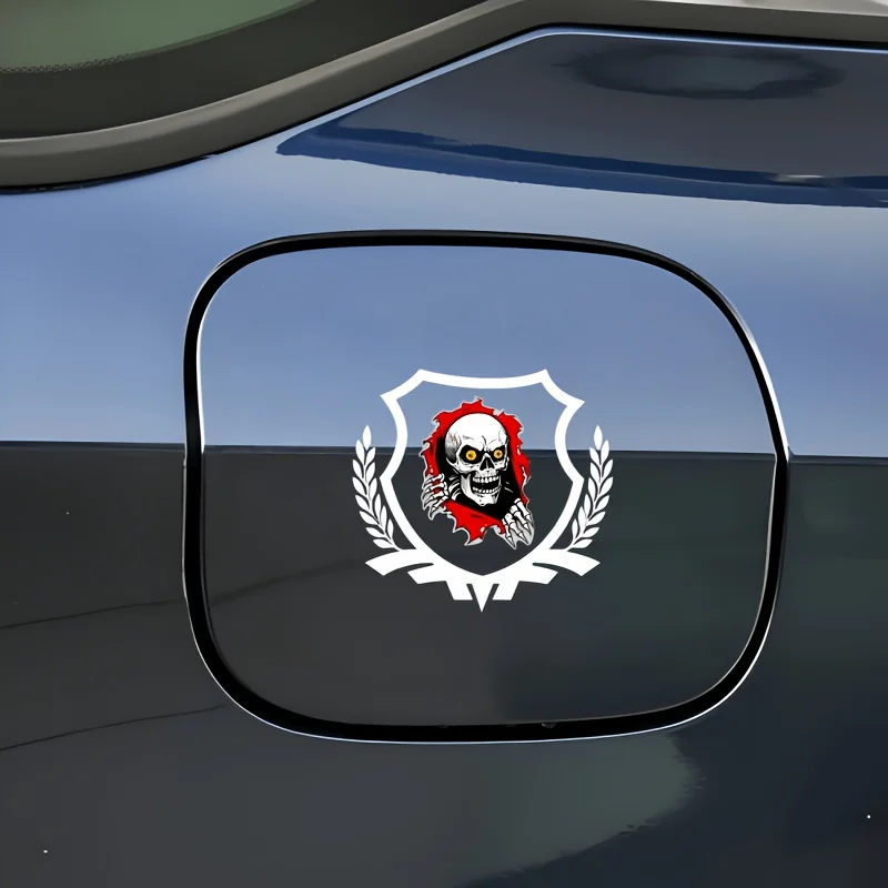 2Pcs/Set Skull Shield Waterproof Vinyl Sticker for Car Motorcycle Helmet Laptop Luggage Tank Fairing Auto Exterior Styling Decal