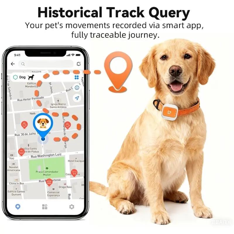 【PORTABLE】Pet GPS Tracker Global 4G LTE Smart Anti Lost Device Real-Time Location Tracking For Pets IOS Android