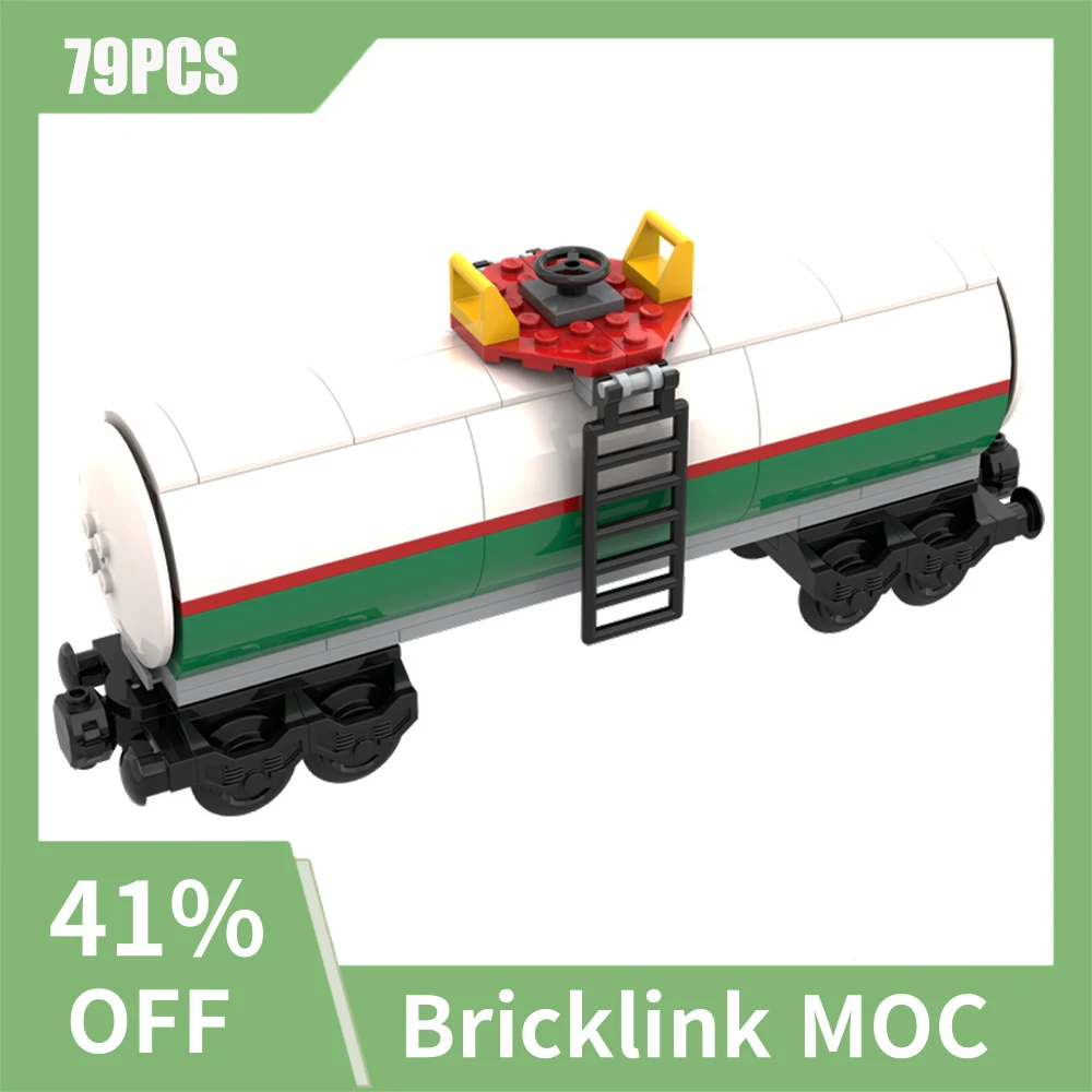 

NEW 79PCS MOC city industrial Octan Train Tanker Car Wagon model DIY creative ideas Child Toy birthday Gift technology Blocks