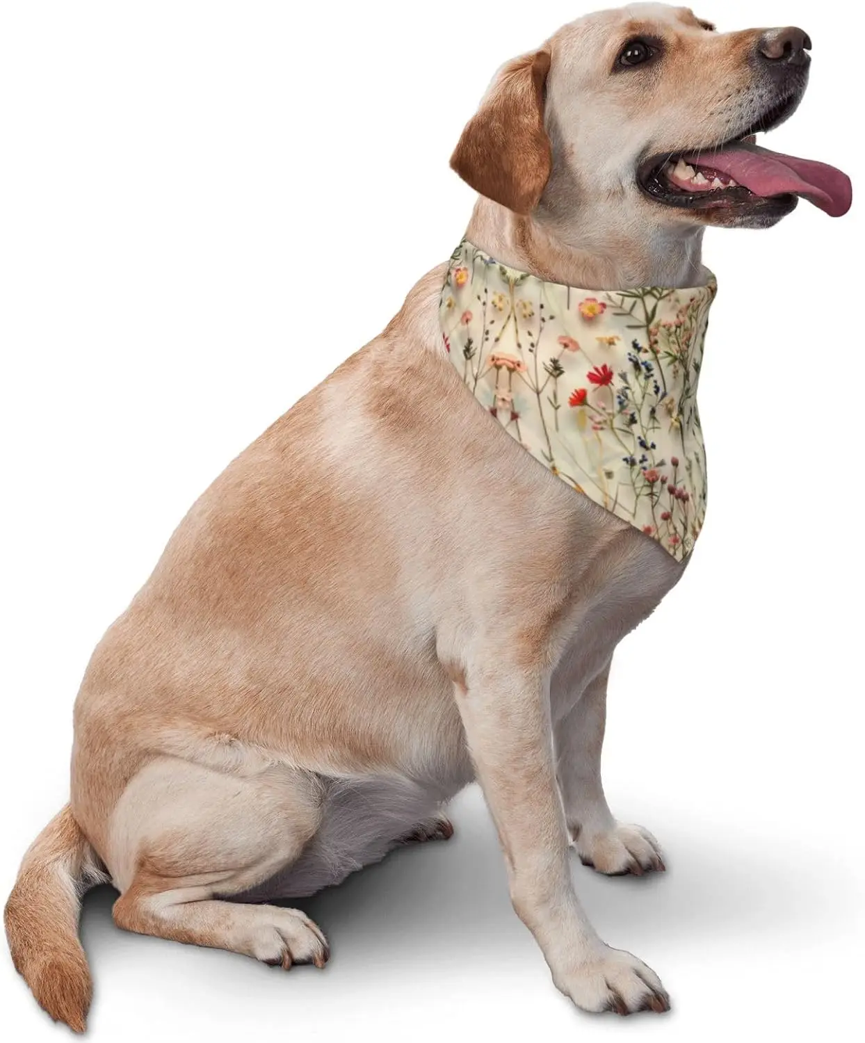 Spring Floral Dog Bandana, Pet Scarf Flower Pet Bandana,Reversible Spring Flower Bandana, Adjustable