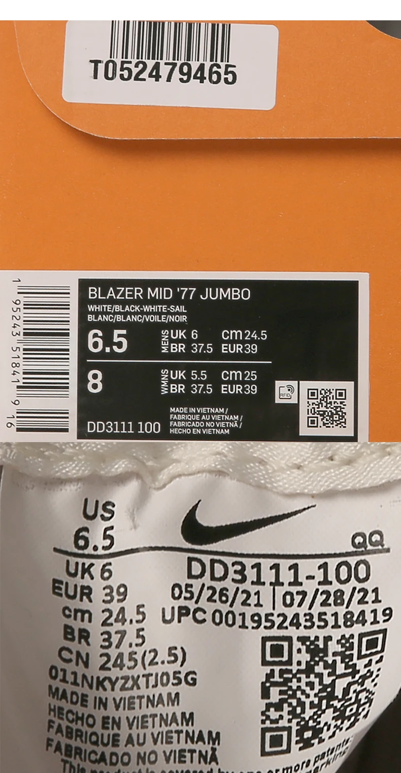 Nike Offizieller authentischer Blazer Unisex Bequeme und langlebige Freizeit-Sneaker DD3111-100 – Detail 10