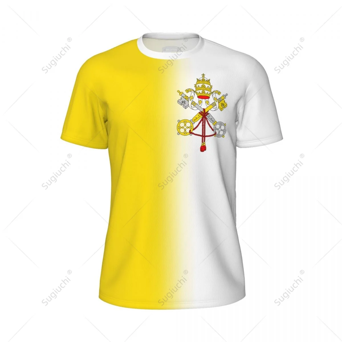 Sports Mesh T-shirt Vatican City Flag For Running Bike Soccer Tennis Football Fitness Tees 3D Printed Custom