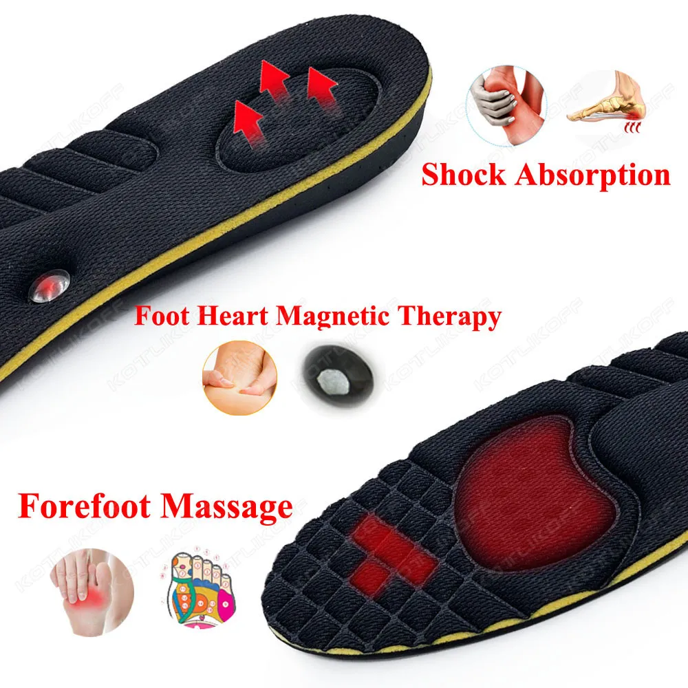 Height Increase Insoles With Magnetic Therapy Massage For Shoes Pads 2/3/4/5cm Invisiable Elevator Insoles Height Lift Foot Sole