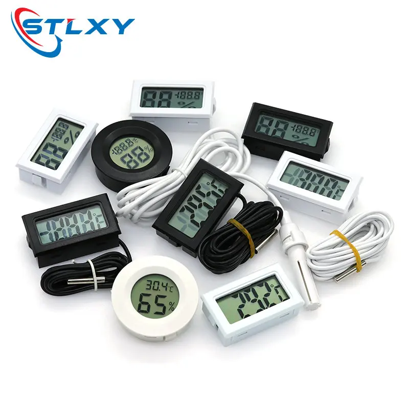 ميزان حرارة رقمي LCD صغير مع كابل ، مستشعر درجة الحرارة الداخلي ، جهاز قياس الرطوبة #3