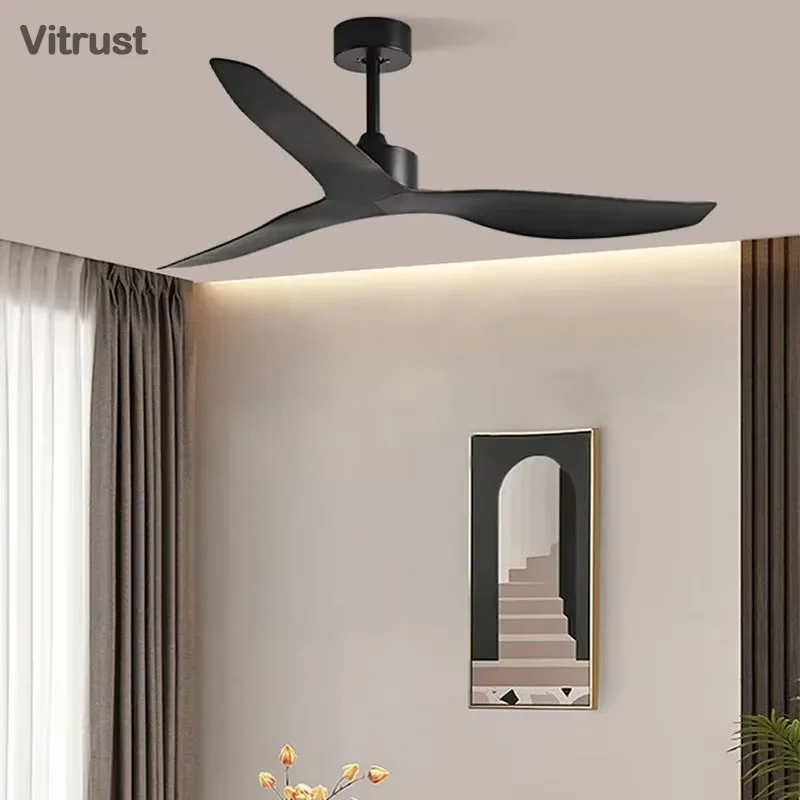 42 52 Inch Simple Ceiling Fan with 6 Speed Remote Control Quiet Reversible DC Motor Modern Ceiling Fan for Indoor or Covered Out