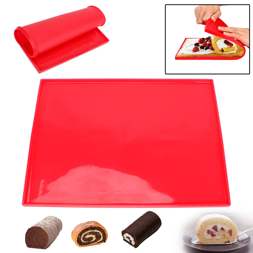 Back matte Antihaft-Silikon-Ofen auskleidung Schweizer Roll kissen Küchen backwerk zeuge DIY Multifunktions-Kuchen kissen