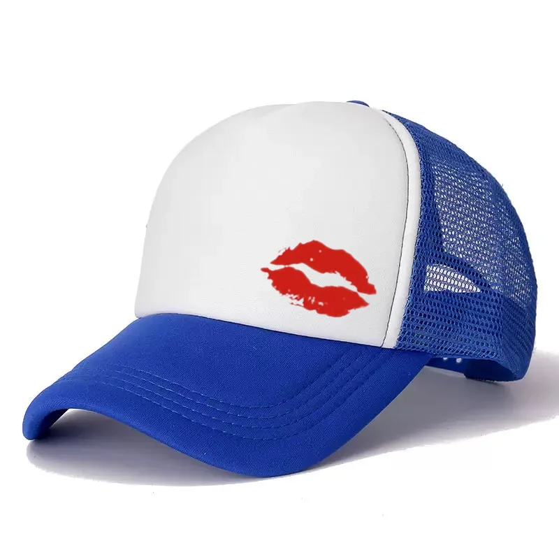 หมวกตาข่ายลำลองพิมพ์ลายกันแดด หมวกเบสบอลคอสเพลย์ หมวกบารากลาวาแบบปรับได้สำหรับคู่รัก สีแดงเซ็กซี่  สำหรับขี่มอเตอร์ไซค์