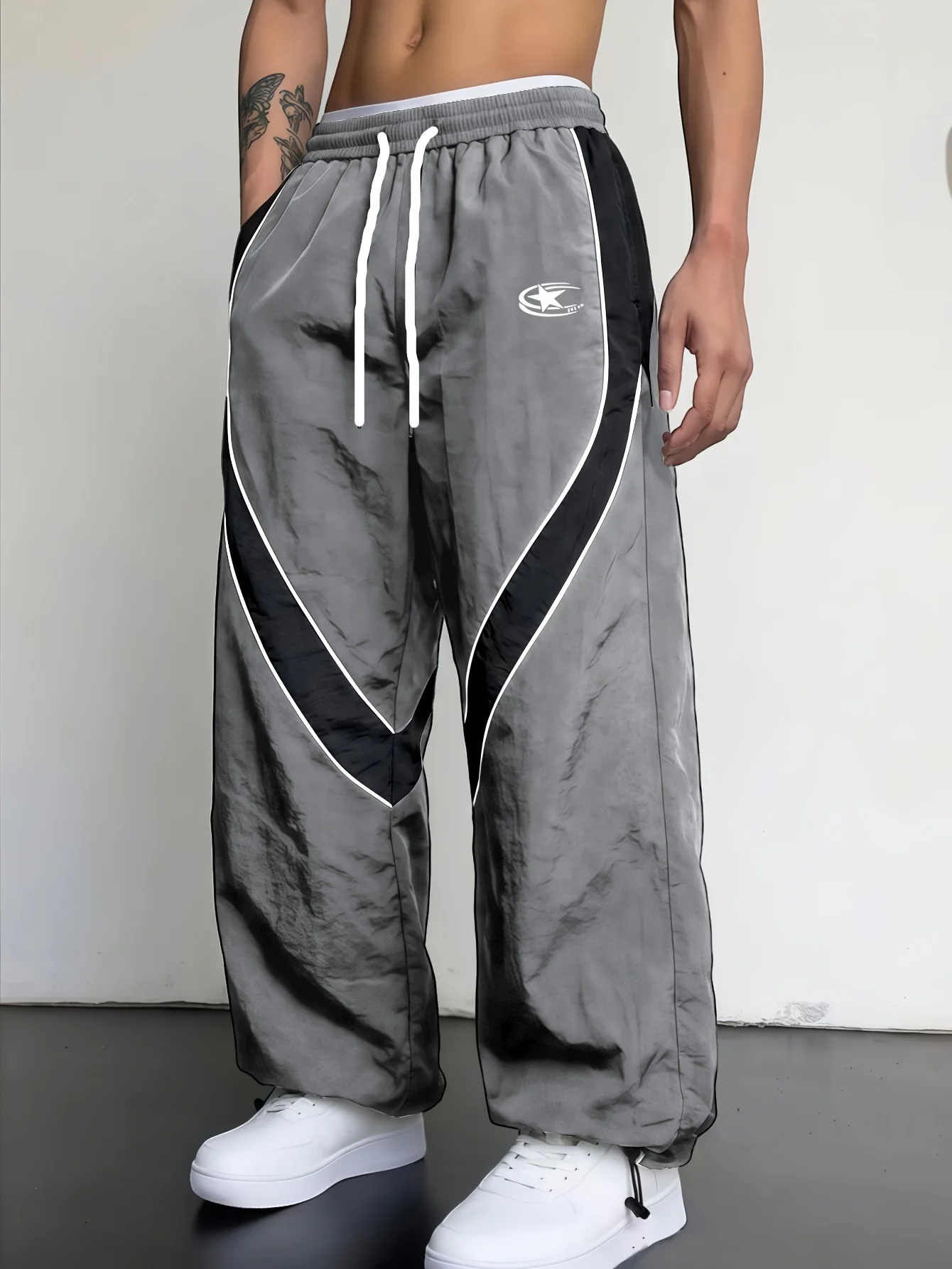 2026 Summer Block Star Print Quick Dry Jogger Pants, Elastic Waist Loose Fit Streetwear Trousers for Sports and Daily Wear kids